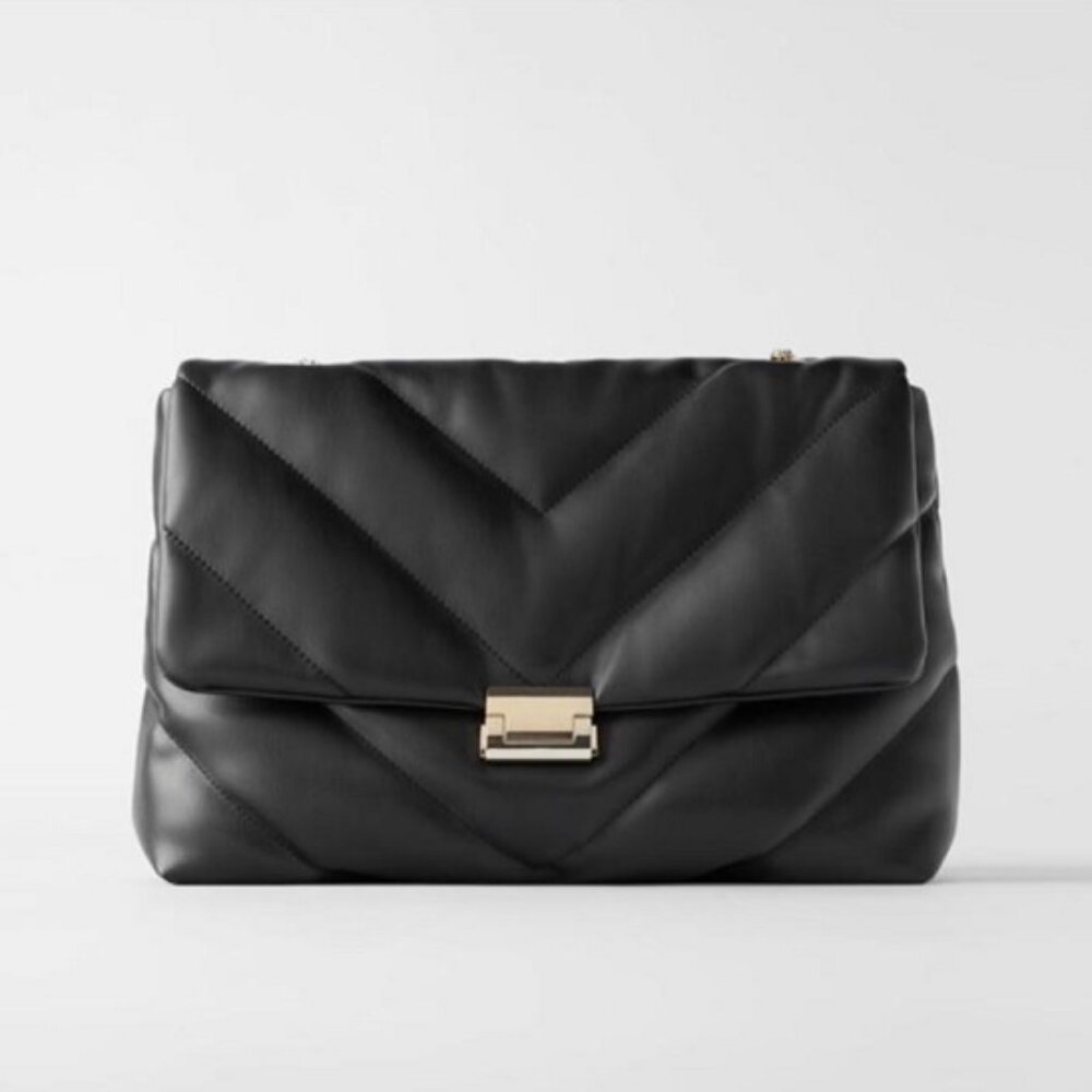 ZARA Quilted Maxi Crossbody Bag - Picture 3 of 14
